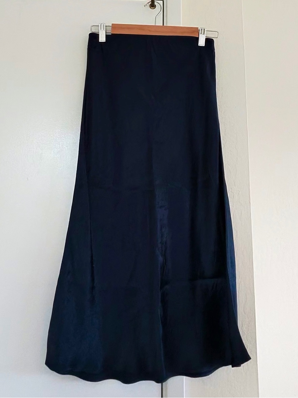 Babaton navy blue Satin Maxi Skirt